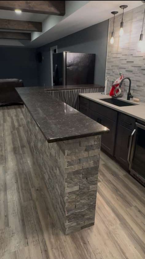 Adding an island to the bar area — after